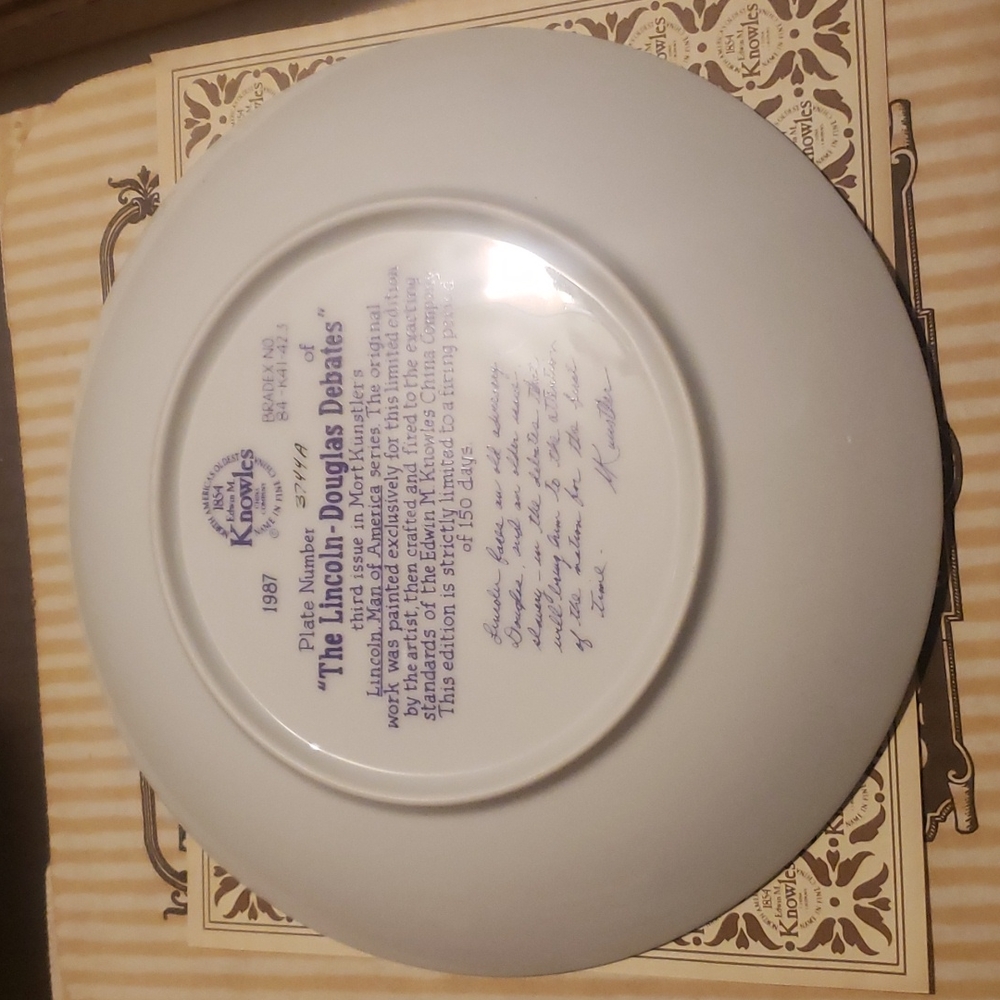 THE LINCOLN- DOUGLAS  DEBATES COLLECTOR PLATE - Picture 5 of 6